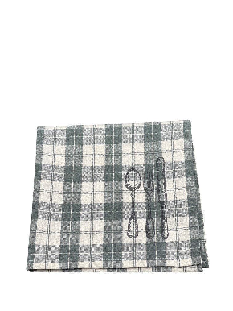 Serviet Klara grå ternet