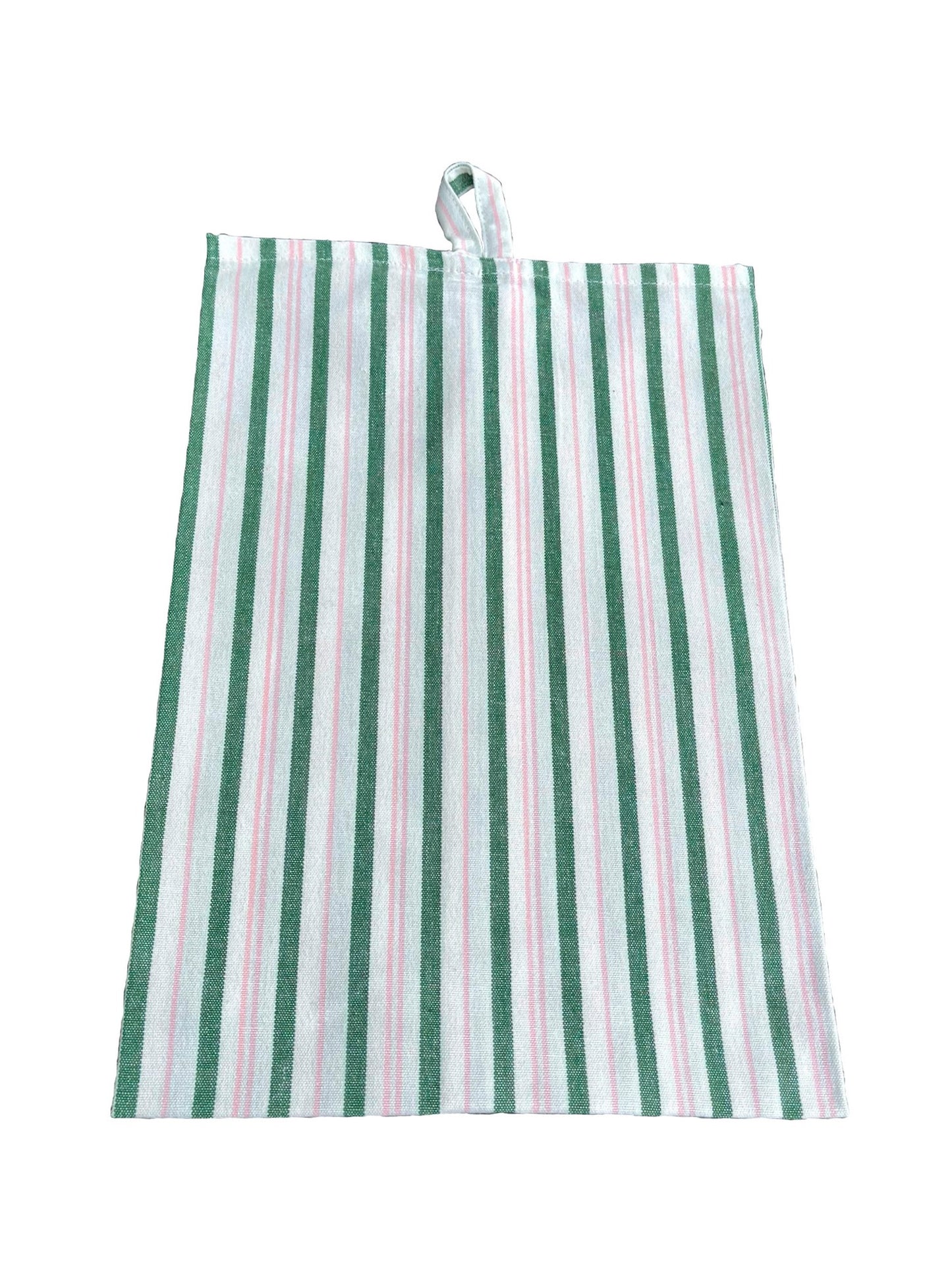 Geschirrtuch grüne & rosa Streifen