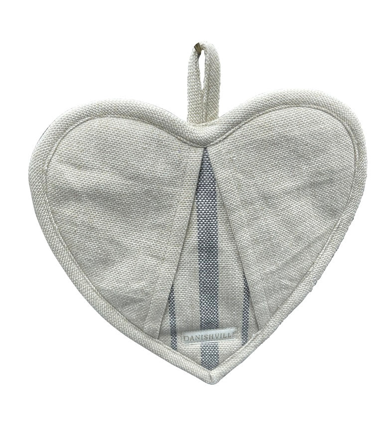 Hjerte grydeskive jute grå stk