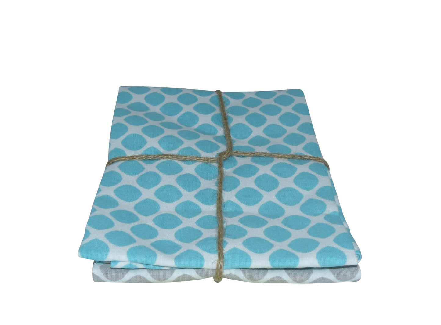 Tea towel aqua with grey dots