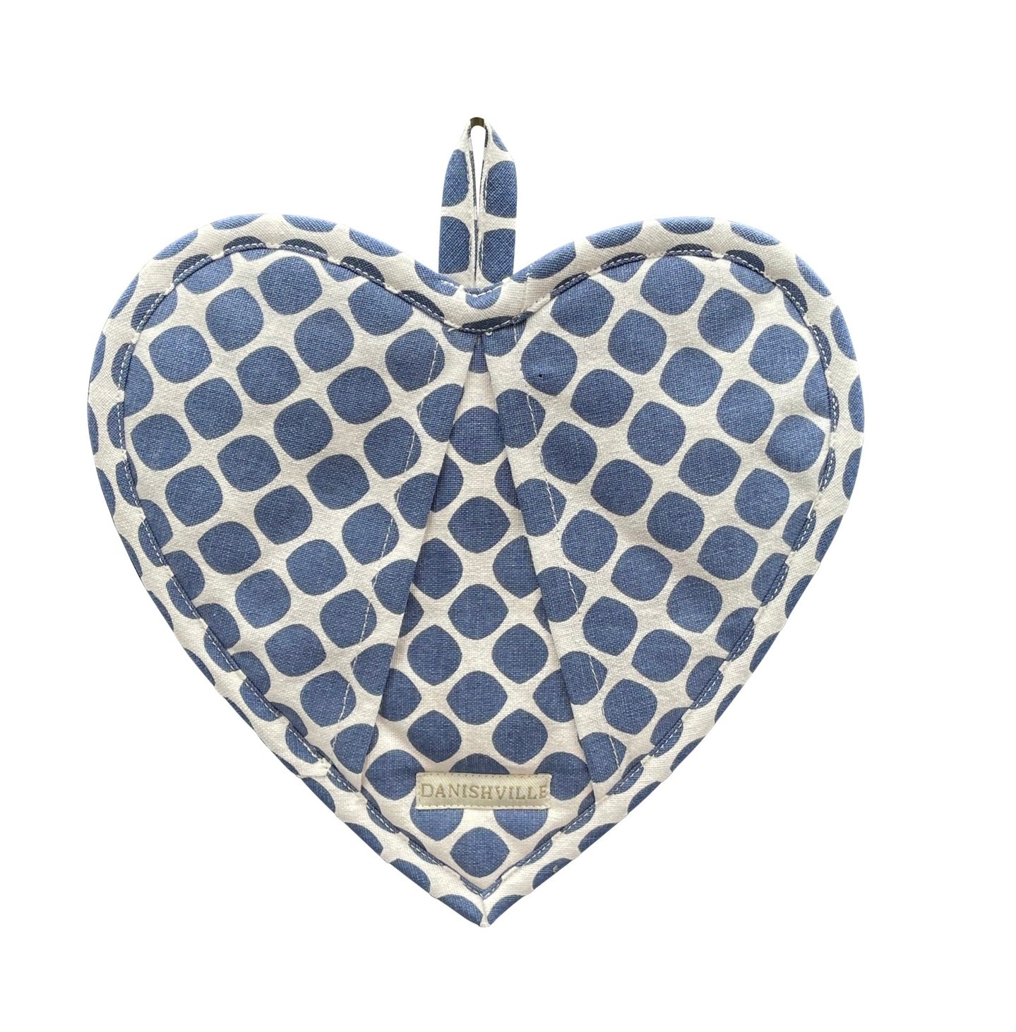Heart Potholder Blue Dots Pcs