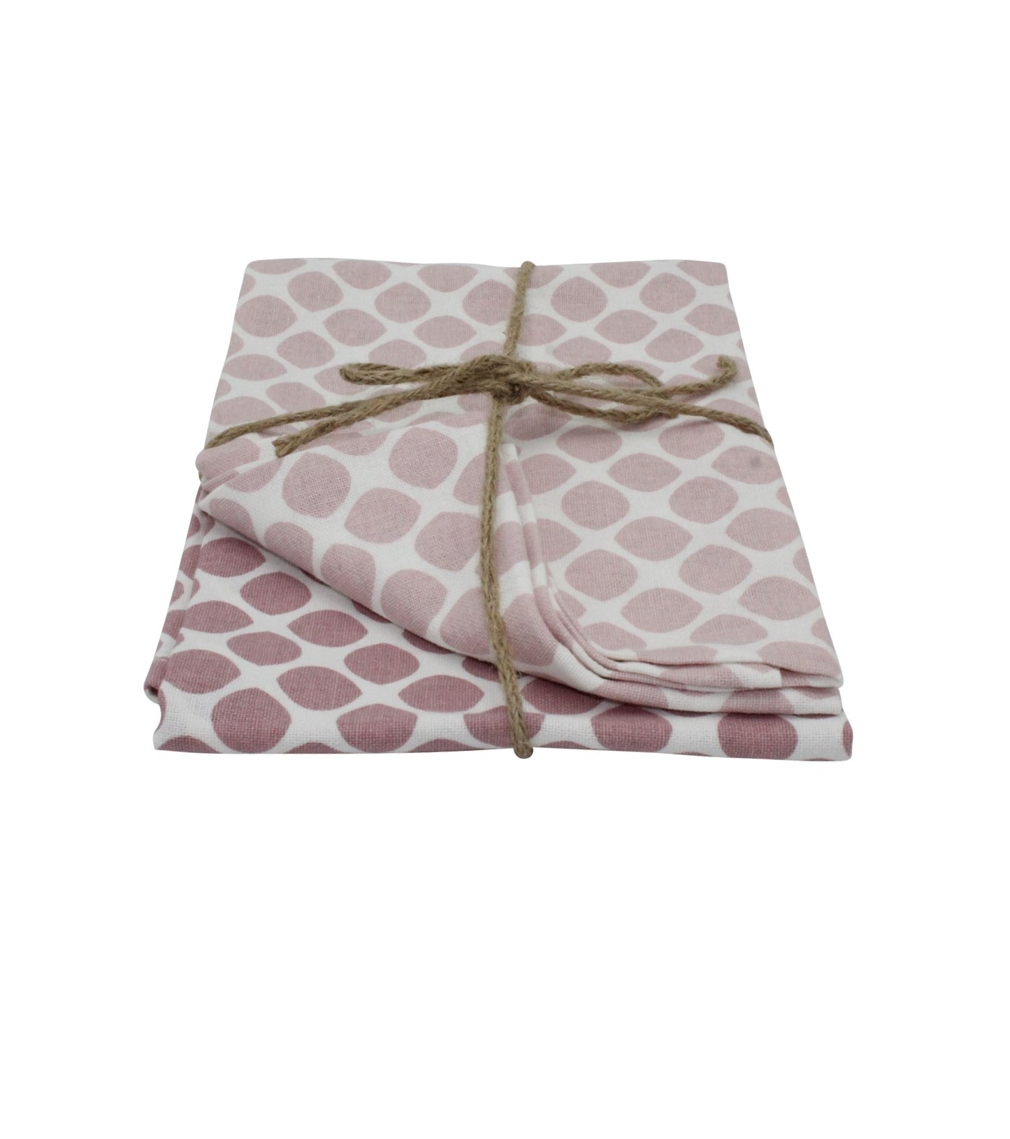 Viskestykke polkaprikker støvet pink