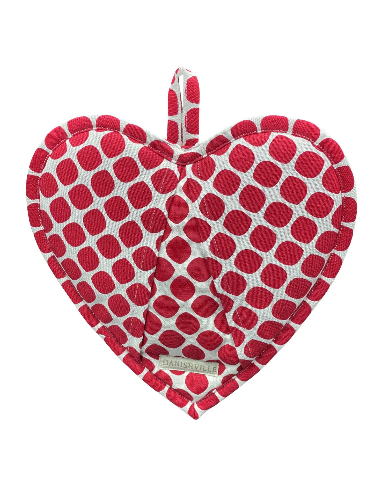 Heart Potholder Dots Red Pcs