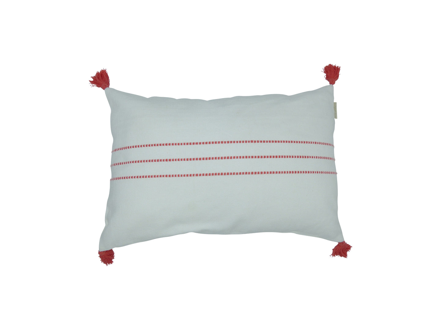 Kissenhülle m. 3 Streifen Koralle