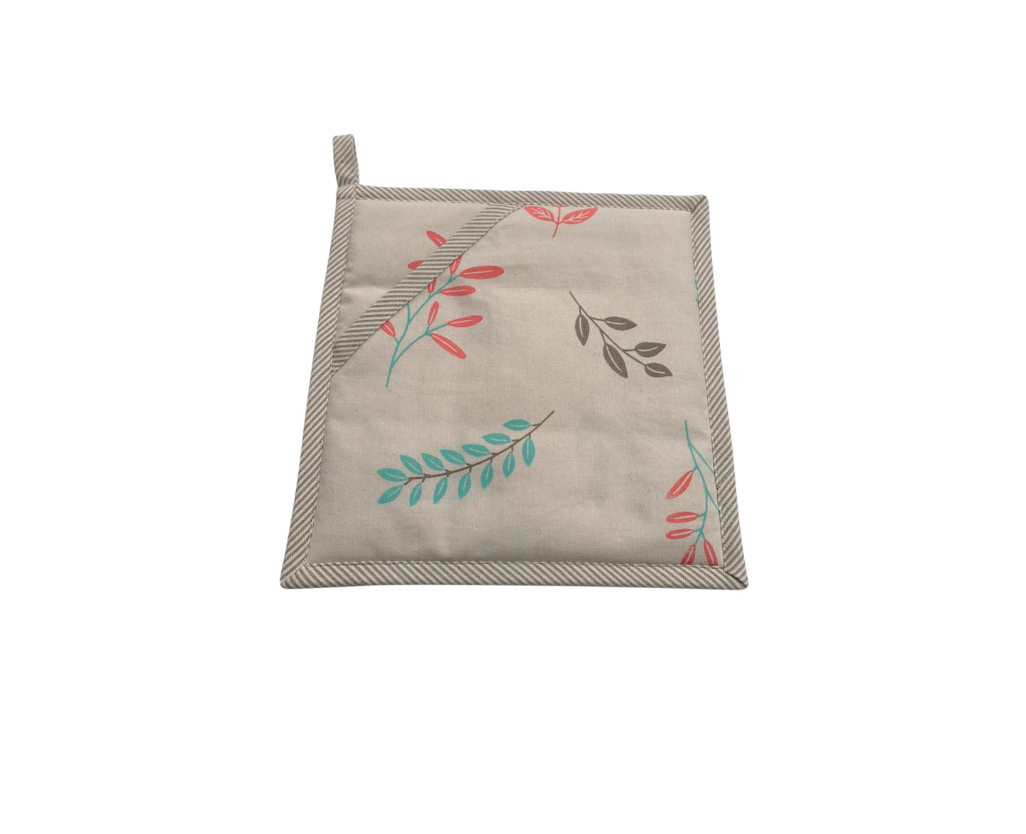 Potholder beige with leaves