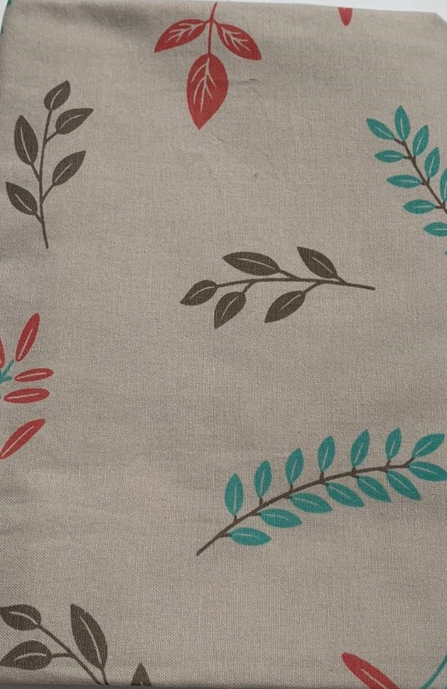 Meterware Blätter, Chambray beige