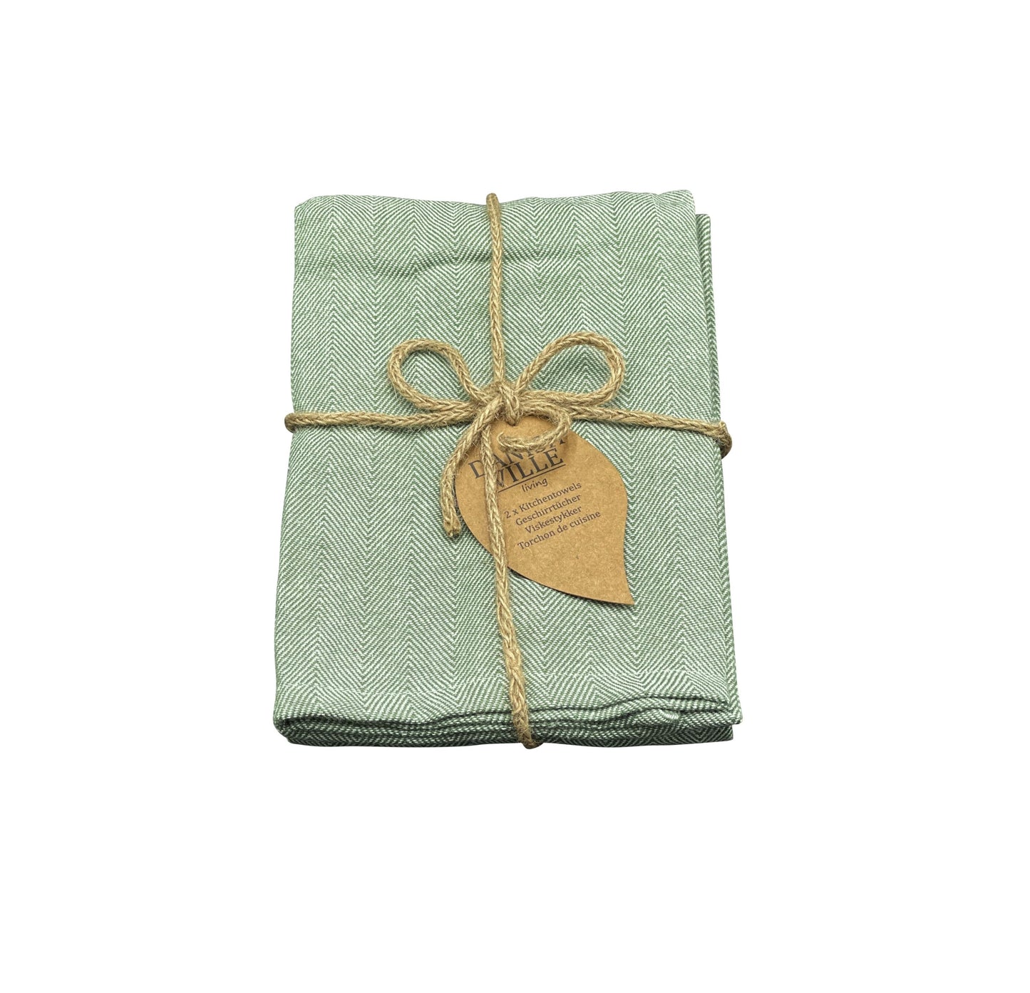 Sildebensviskestykke, grøn/hvid