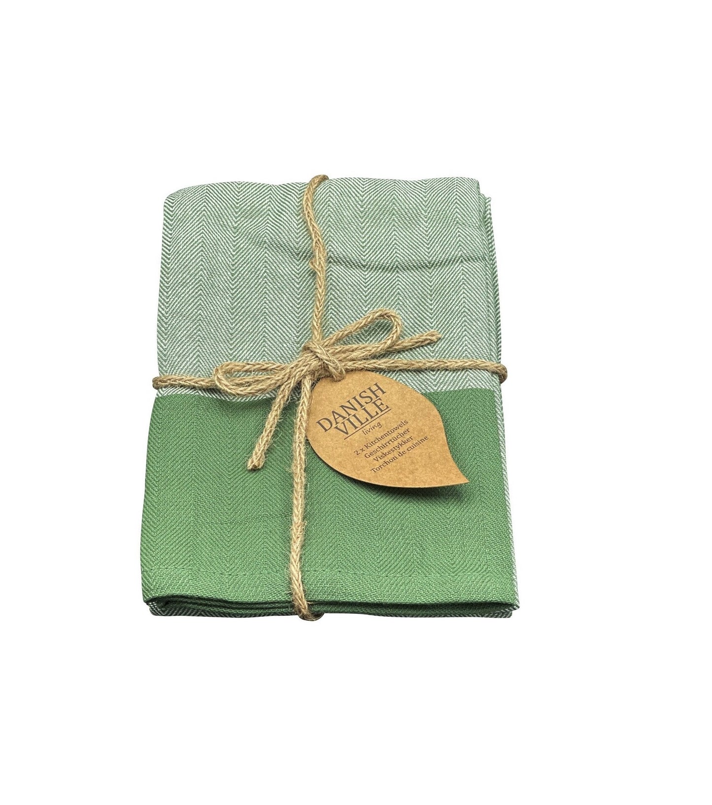 Sildebensviskestykke, grøn/hvid/grøn