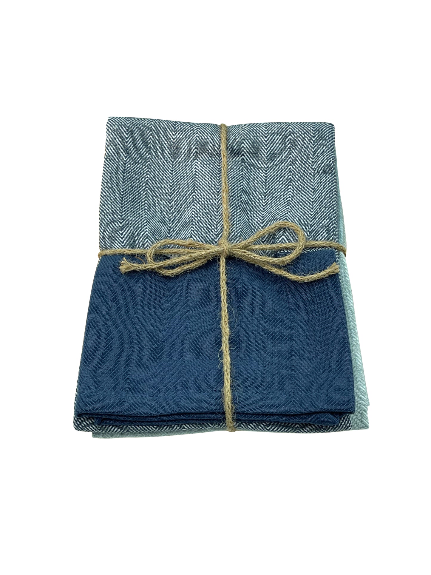 Tea Towel Bundle Herringbone Blue