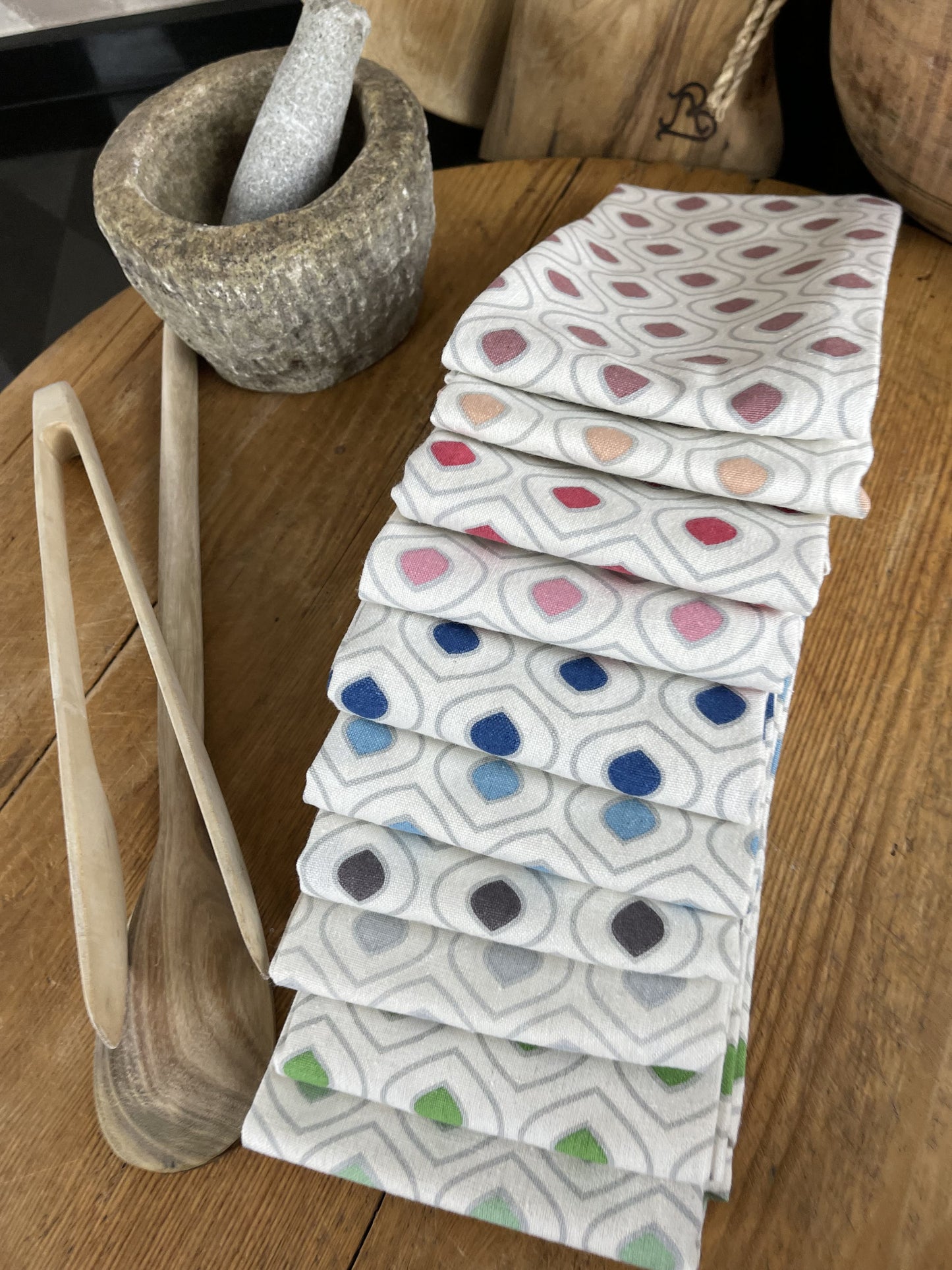 tea towel bundle fun dot ash rose
