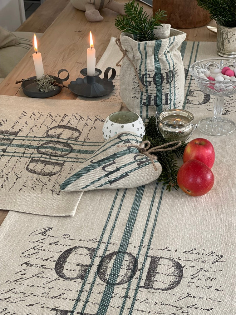 Placemat jute green GOD JUL