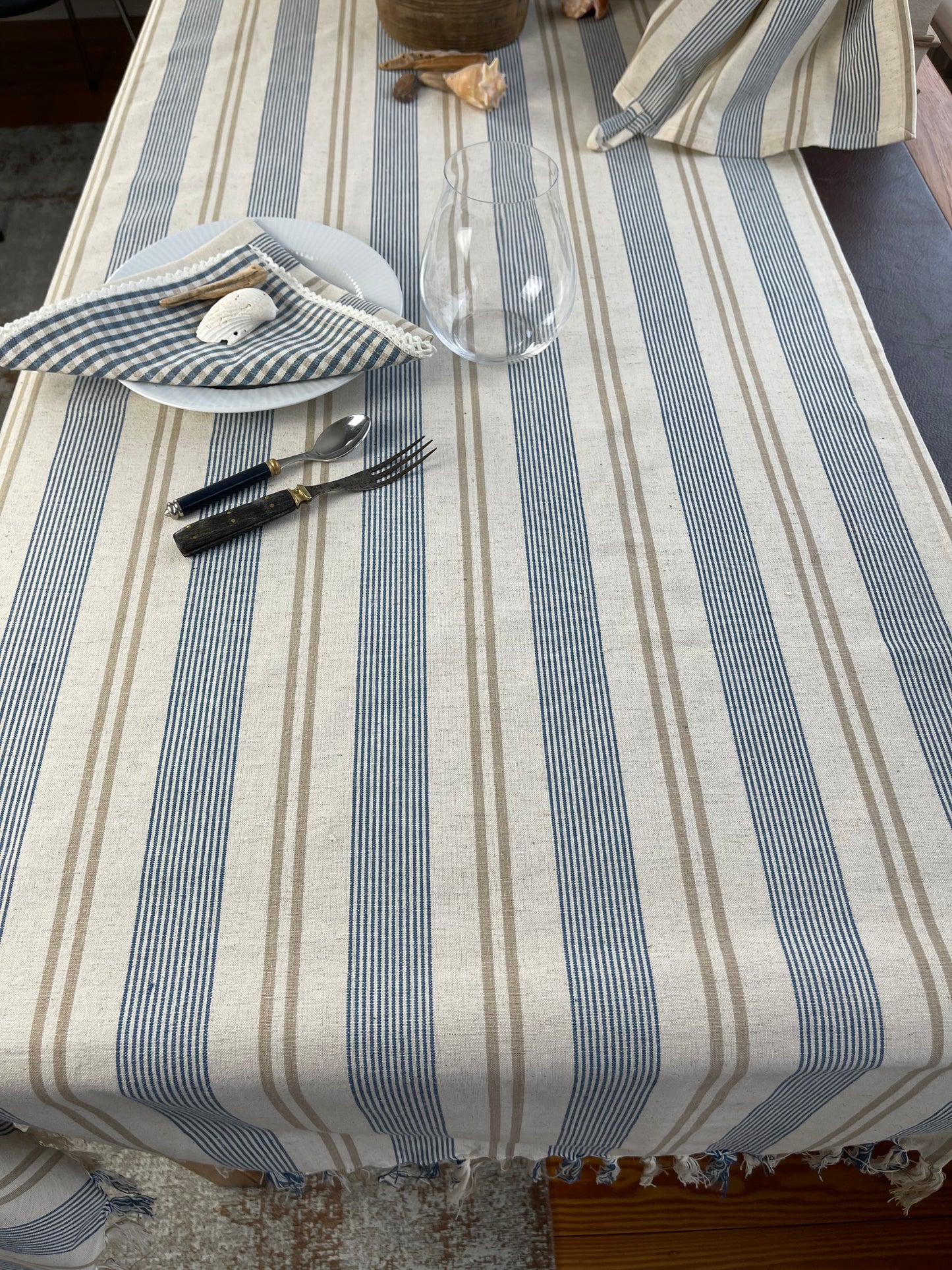 Tischläufer Anne Streifen, Leinen-Blend