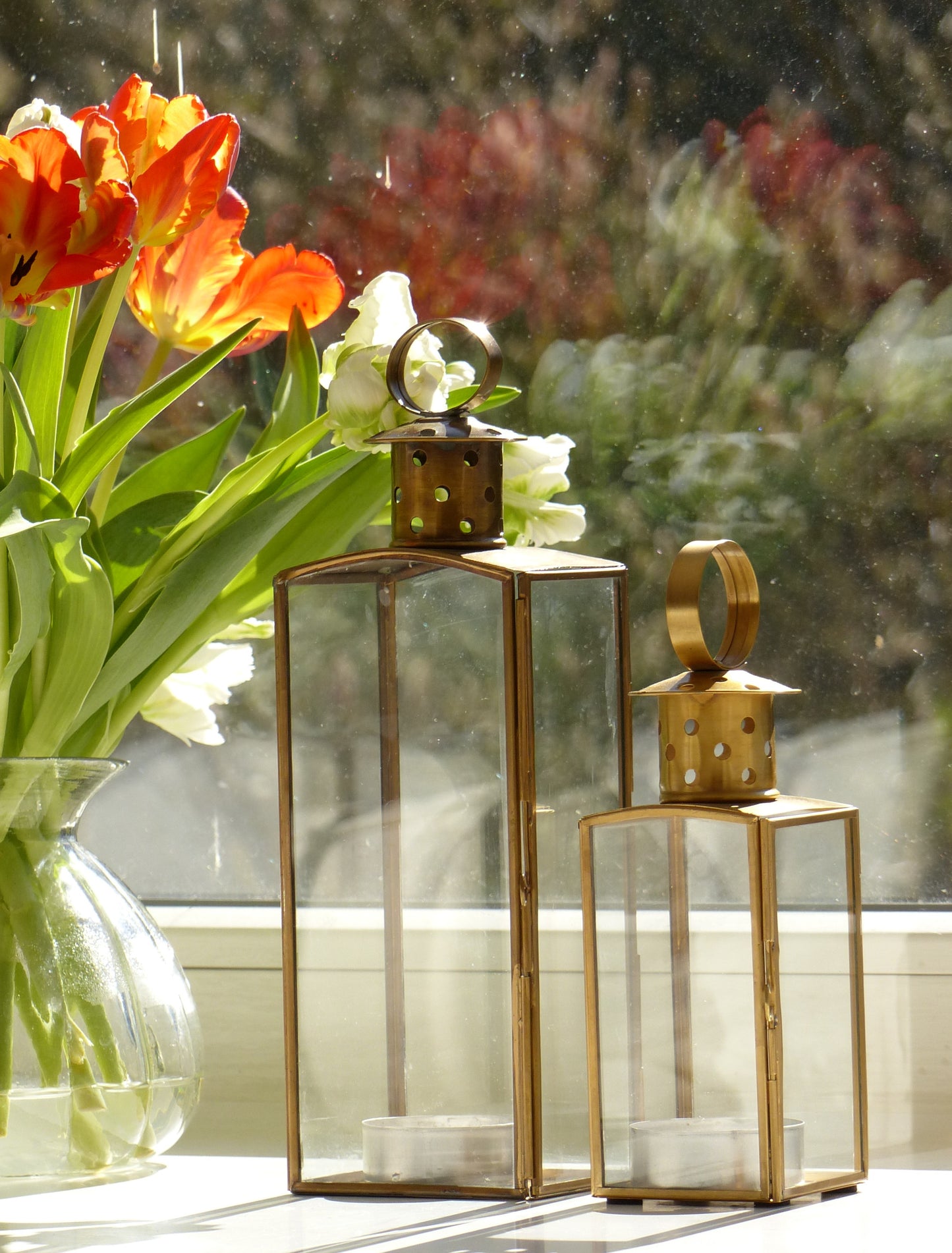 Stor messing lanterne