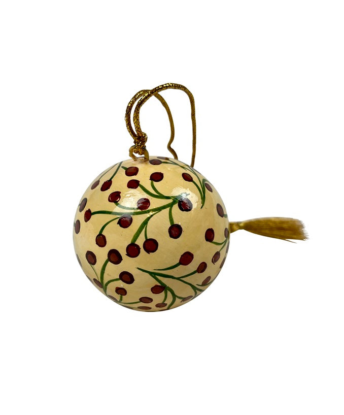 Mistletoe ball, papier-mâché lacquered, hand-painted