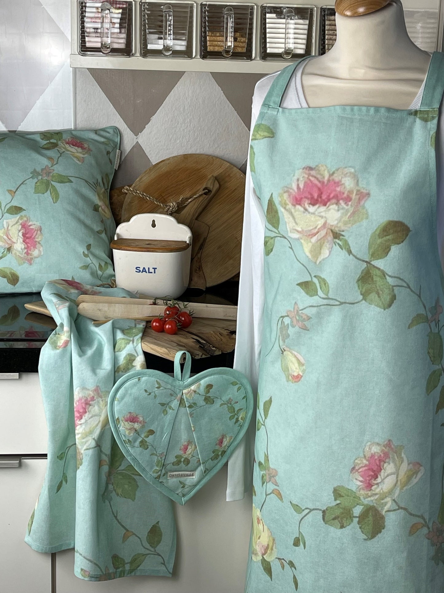 Potholder Heart English Rose