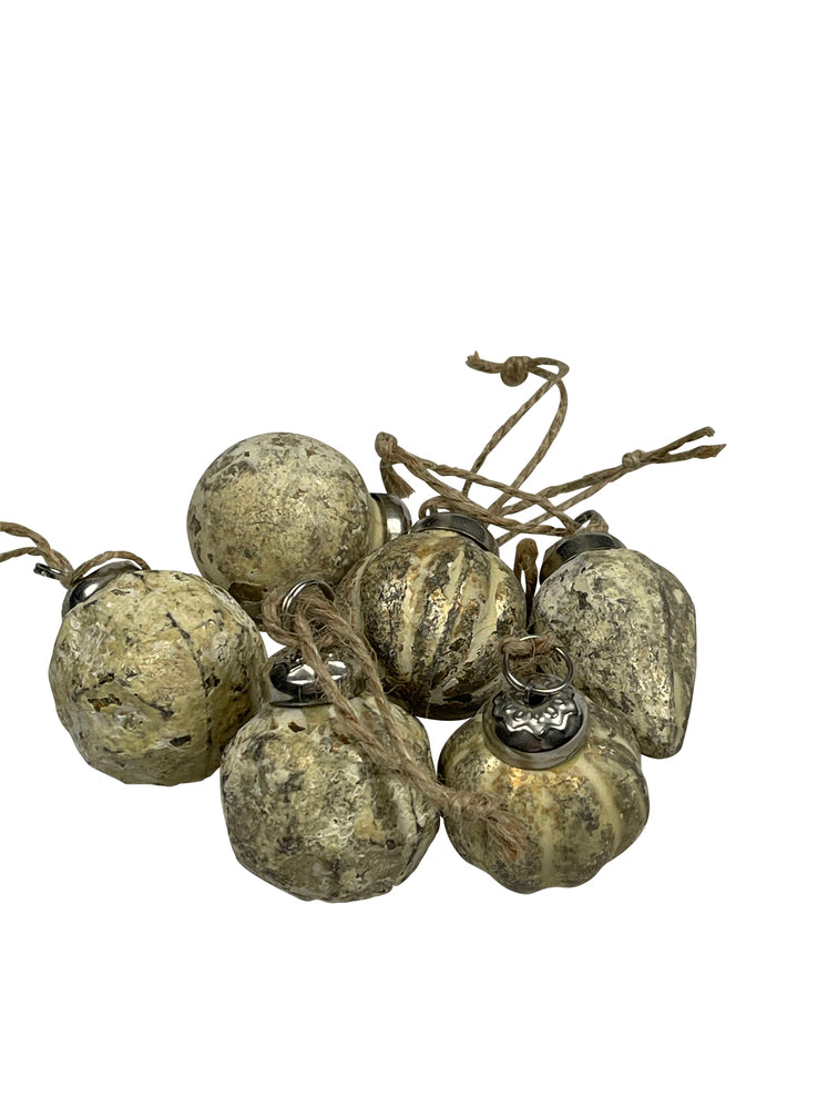 Mini balls, set of 6, matt gold