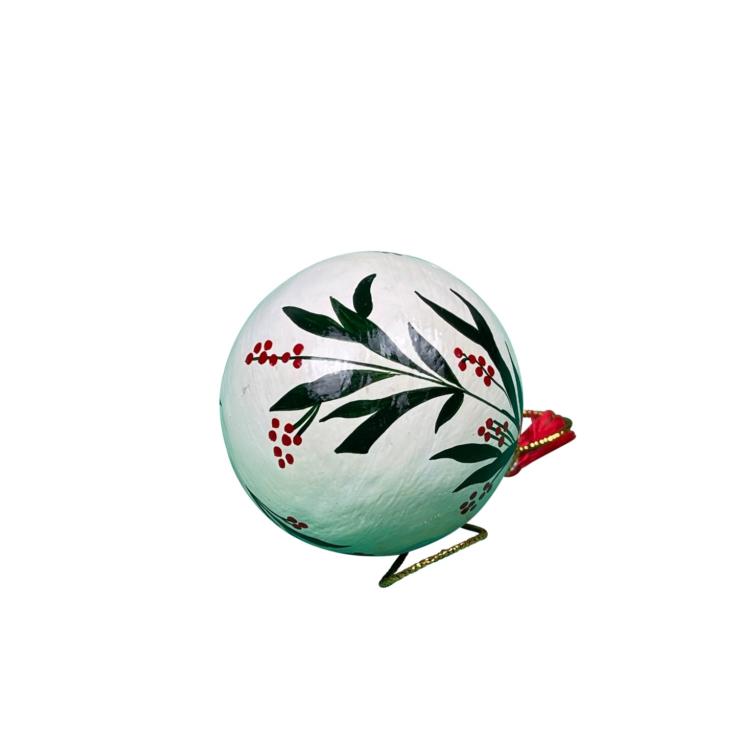 Mistletoe ball, papier-mâché lacquered, hand-painted